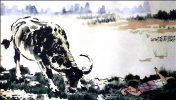  chinesisch - Xu Beihong Corydon und Rinder Chinesische Malerei